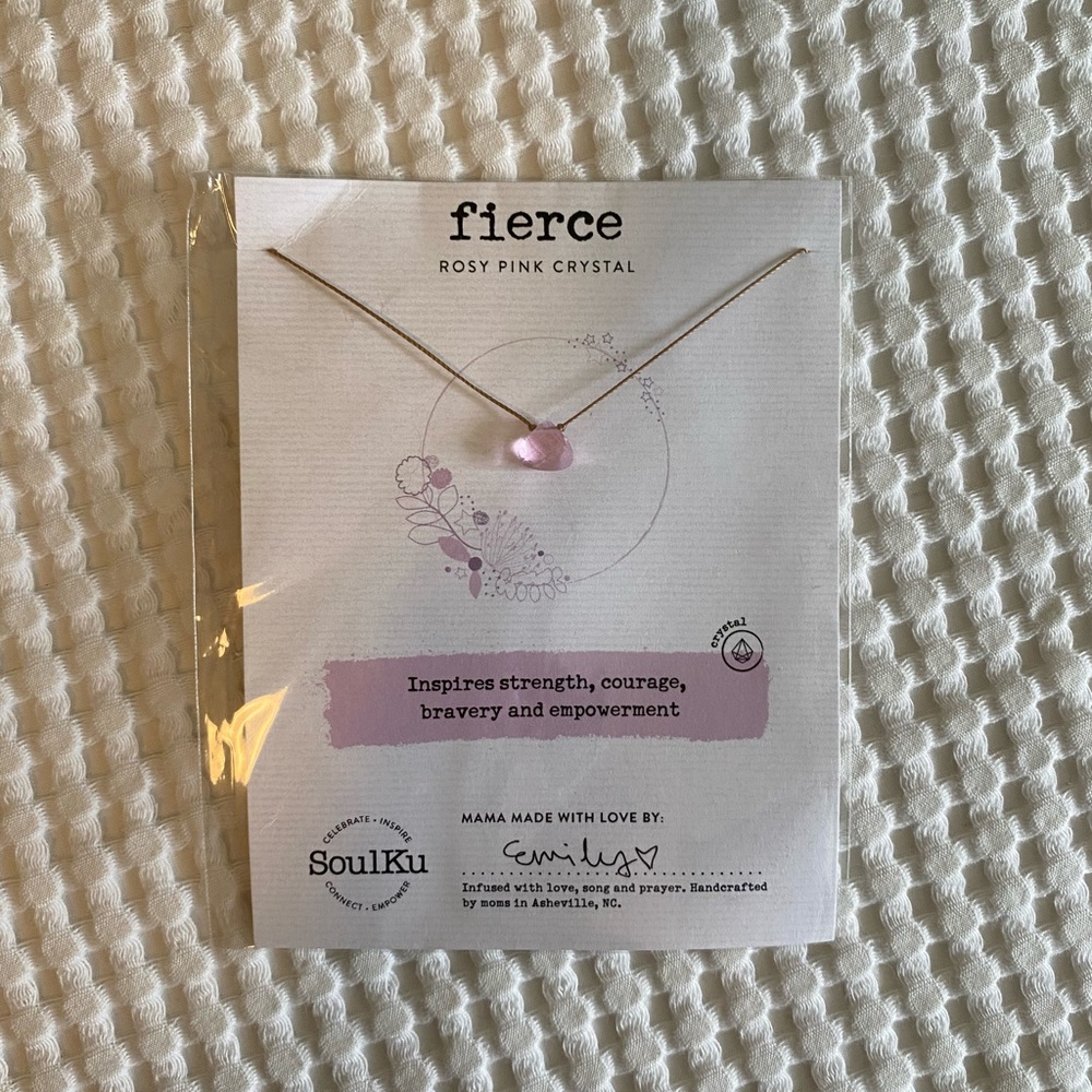 SoulKu Rosy Pink Crystal Necklace